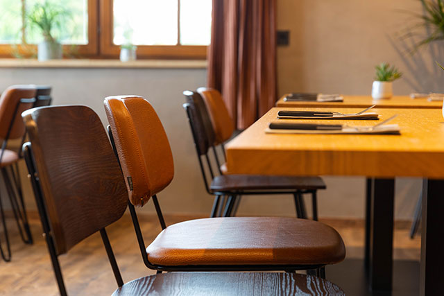 Bestuhlung der Pizzeria 